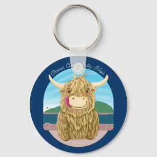 Scottish Highland Cow With Ocean Salty Hair Schlüsselanhänger