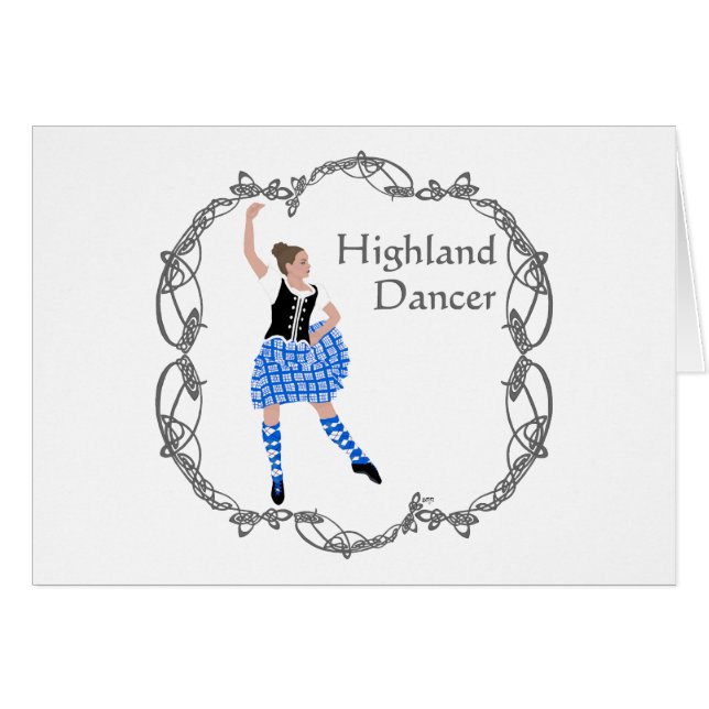 Scottish Highland Dancer Celtic Knüpfarbeit Blue (Vorderseite (Horizontal))