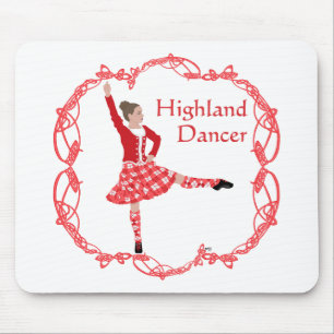 Scottish Highland Dancer Celtic Knüpfarbeit Red Mousepad