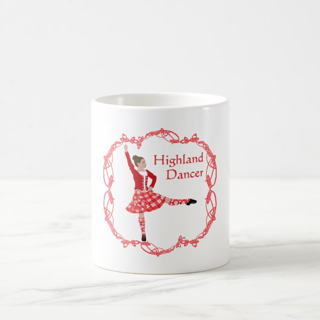 Scottish Highland Dancer Celtic Knüpfarbeit Red Tasse (Mittel)