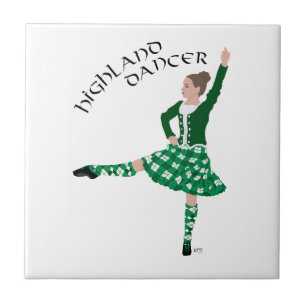 Scottish Highland Dancer - Green Fliese