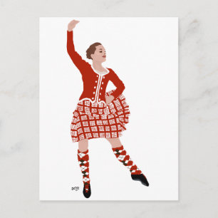 Scottish Highland Dancer in Red Postkarte