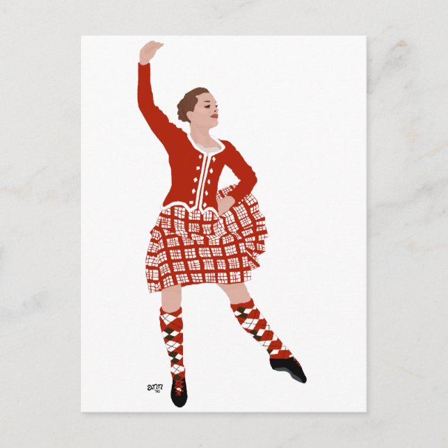 Scottish Highland Dancer in Red Postkarte (Vorderseite)