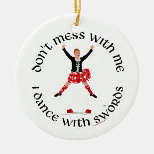 Scottish Highland Dancer Keramik Ornament