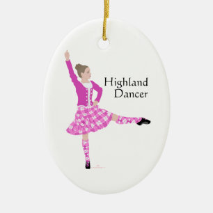Scottish Highland Dancer Pink Keramikornament