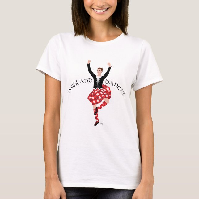 Scottish Highland Dancer Red and Black T-Shirt (Vorderseite)