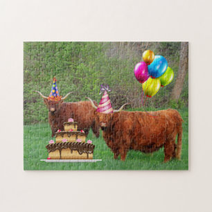 Scottish Highland Steer Party Puzzle