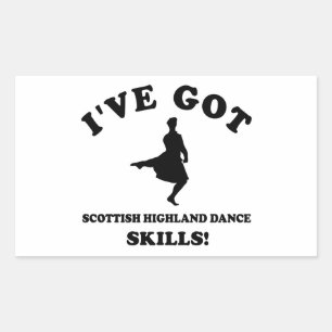Scottish Highland Tancing Designs Rechteckiger Aufkleber