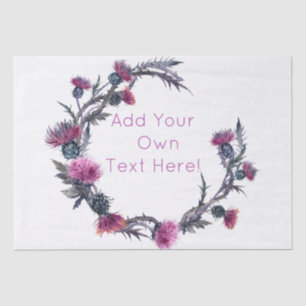Scottish Highland Thistle Personalize Wreath Seidenpapier