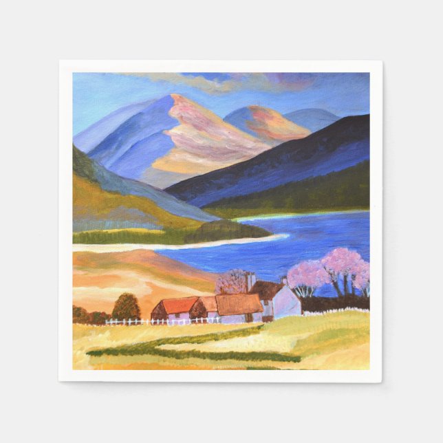 Scottish Highlands Paper Napkin Serviette (Vorderseite)