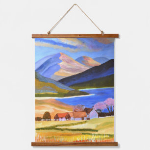 Scottish Highlands Tapestry Wandteppich Mit Holzrahmen