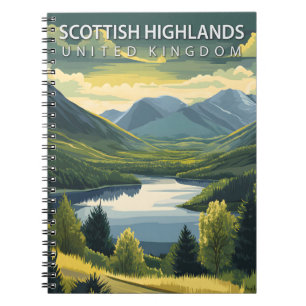 Scottish Highlands Vereinigtes Königreich Vintage  Notizblock