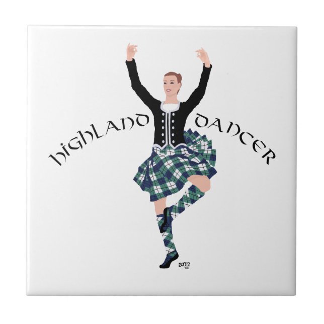 Scottish Higland Dancer - Fling Fliese (Vorderseite)