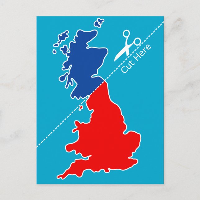 Scottish Independence, "Cut here" map Postkarte (Vorderseite)