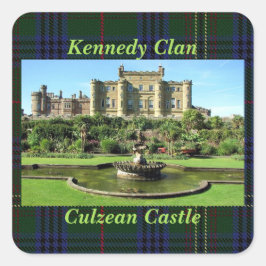 Scottish Kennedy Clan's Culzean Castle Tartan Quadratischer Aufkleber