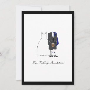 Scottish Kilt Wedding Invitation - Blue Einladung