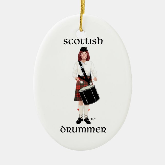 Scottish Lassie - Tenor Drum Keramik Ornament (Vorne)