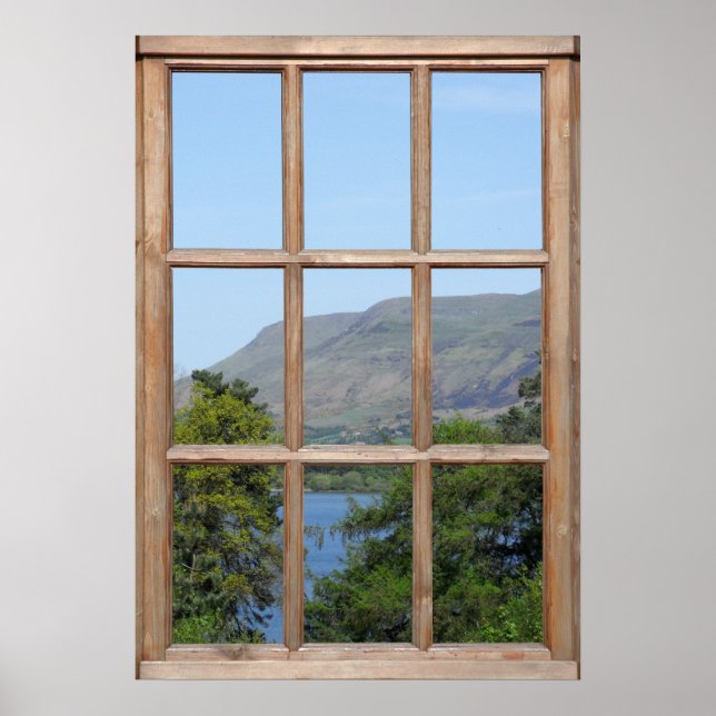 Scottish Loch View aus einem Fenster Poster (Vorne)