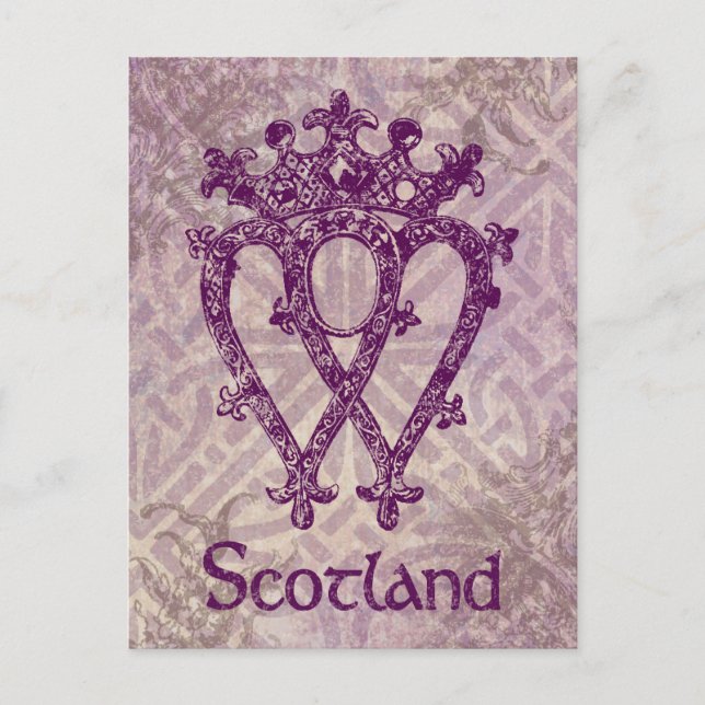 Scottish Luckenbooth Lila Celtic Knot Postkarte (Vorderseite)