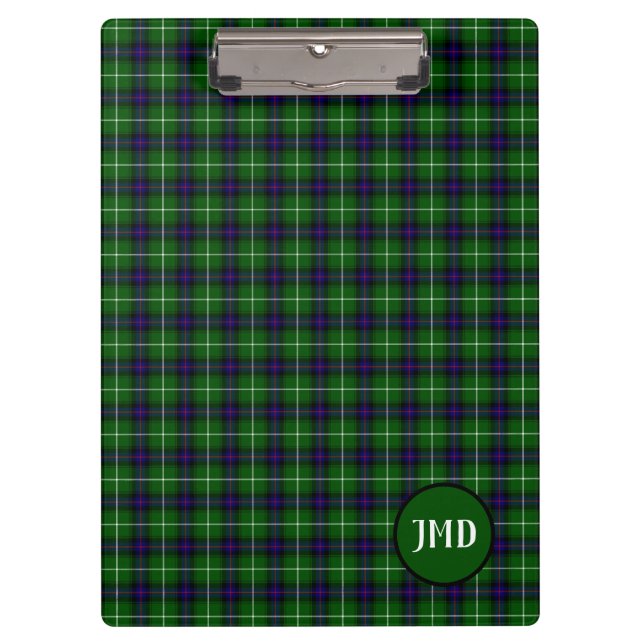 Scottish MacDonald Tartan Monogram Klemmbrett (Vorderseite)