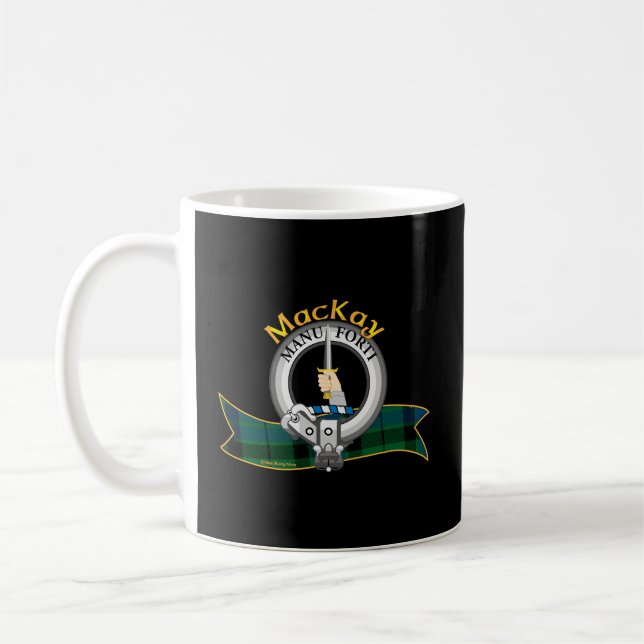 Scottish Mackay Clan Tartan Wappen A Dagger Held E Kaffeetasse (Links)