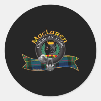 Scottish Maclaren Clan Tartan Wappen Motto Creag A Runder Aufkleber