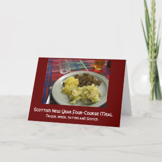 Scottish New Year Four Courses Meal Card Karte