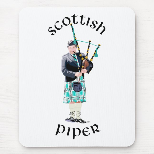 Scottish Piper - Türkis Mousepad (Vorne)
