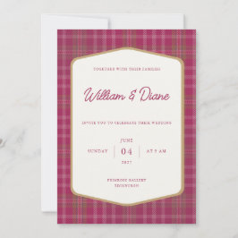Scottish Primrose Tartan Invitation Einladung