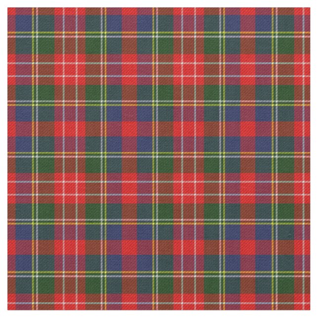 Scottish Red Green Kariert Tartan Fabric Stoff (Nahaufnahme)