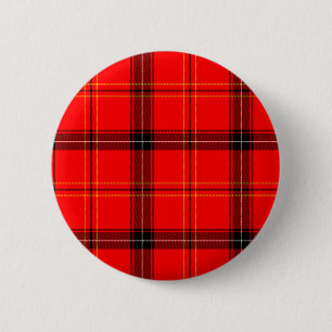 Scottish Red Tartan Button