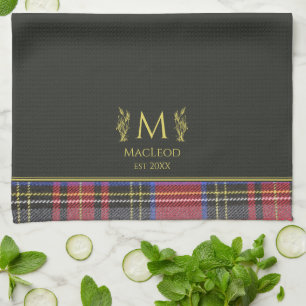 Scottish Red Tartan Personalisiert Individuelle Na Geschirrtuch