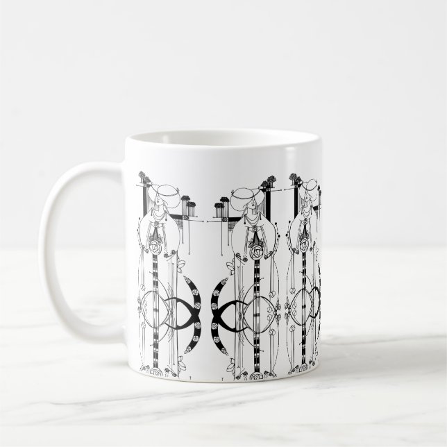 Scottish Rennie Mackintosh inspirierte Tasse (Links)