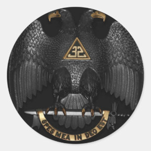 Scottish Rite 32 Degree Mason Eagle Runder Aufkleber