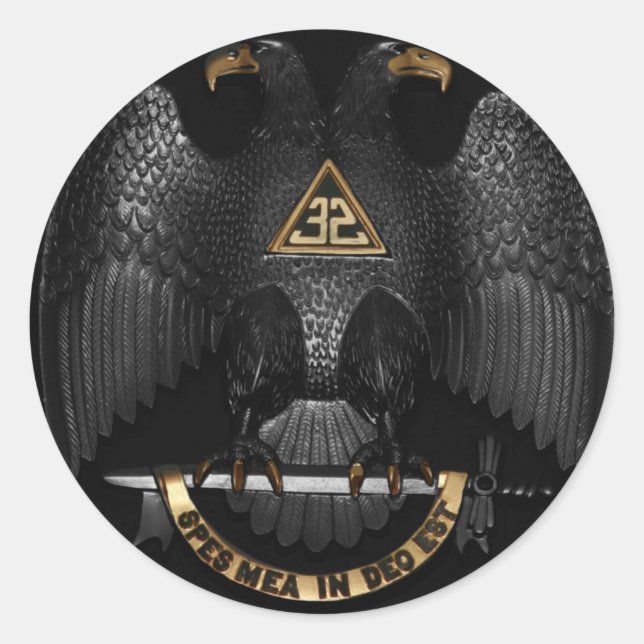 Scottish Rite 32 Degree Mason Eagle Runder Aufkleber (Vorderseite)