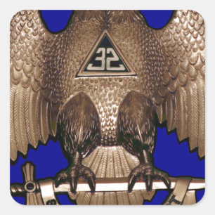 Scottish Rite 32 Degree Royal Blue Quadratischer Aufkleber