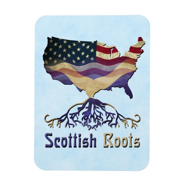 Scottish Roots, American Map Flexi Magnet (Vertikal)