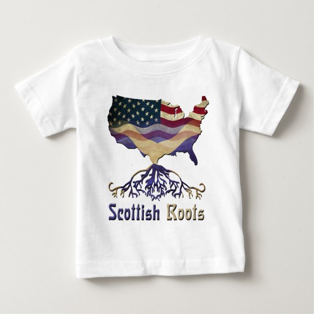 Scottish Roots USA Flag Heritage Baby T-shirt (Vorderseite)