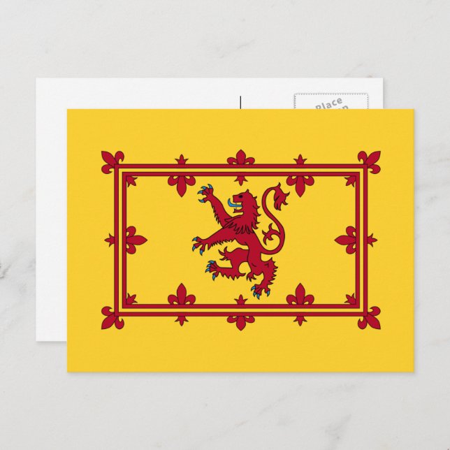 Scottish Royal Banner, Schottland Postkarte (Vorne/Hinten)