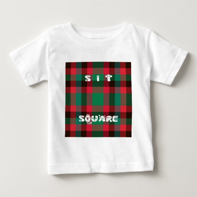 Scottish Royal Checkered Tartan Kariert mit Text Baby T-shirt (Vorderseite)