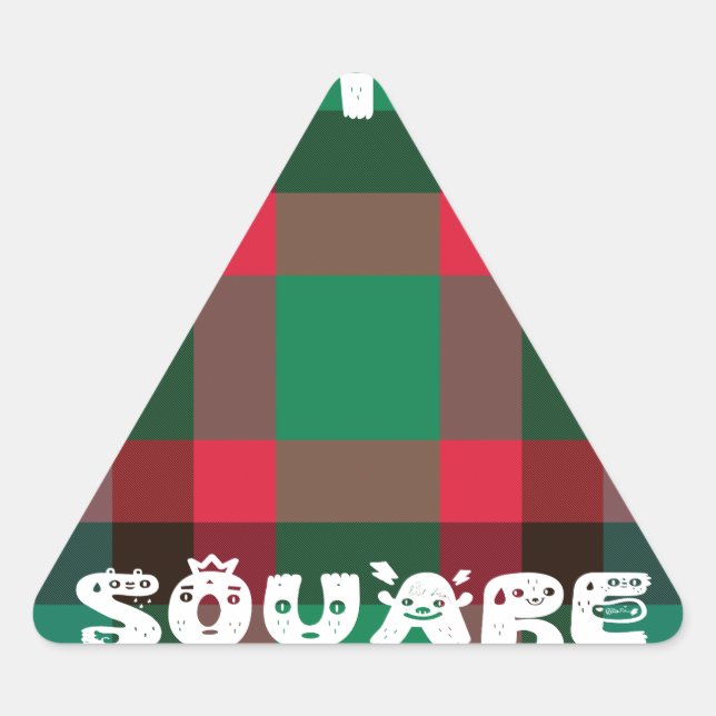 Scottish Royal Checkered Tartan Kariert mit Text Dreieckiger Aufkleber (Vorderseite)