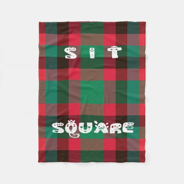 Scottish Royal Checkered Tartan Kariert mit Text Fleecedecke (Vorderseite)