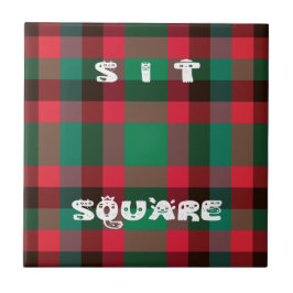 Scottish Royal Checkered Tartan Kariert mit Text Fliese