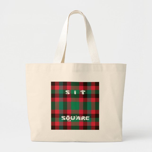 Scottish Royal Checkered Tartan Kariert mit Text Jumbo Stoffbeutel (Vorne)