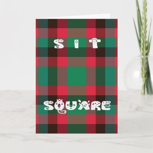Scottish Royal Checkered Tartan Kariert mit Text Karte (Vorderseite)