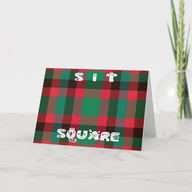 Scottish Royal Checkered Tartan Kariert mit Text Karte (Vorderseite)