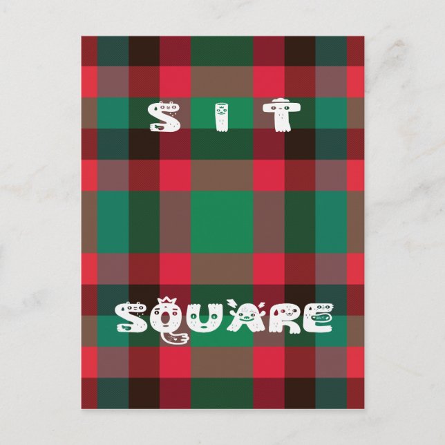 Scottish Royal Checkered Tartan Kariert mit Text Postkarte (Vorderseite)