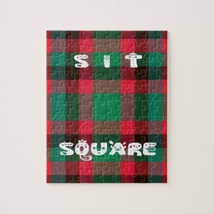 Scottish Royal Checkered Tartan Kariert mit Text Puzzle