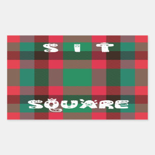 Scottish Royal Checkered Tartan Kariert mit Text Rechteckiger Aufkleber