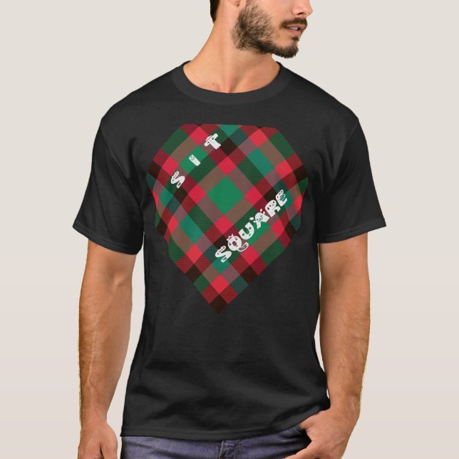 Scottish Royal Checkered Tartan Kariert mit Text T-Shirt (Vorderseite)